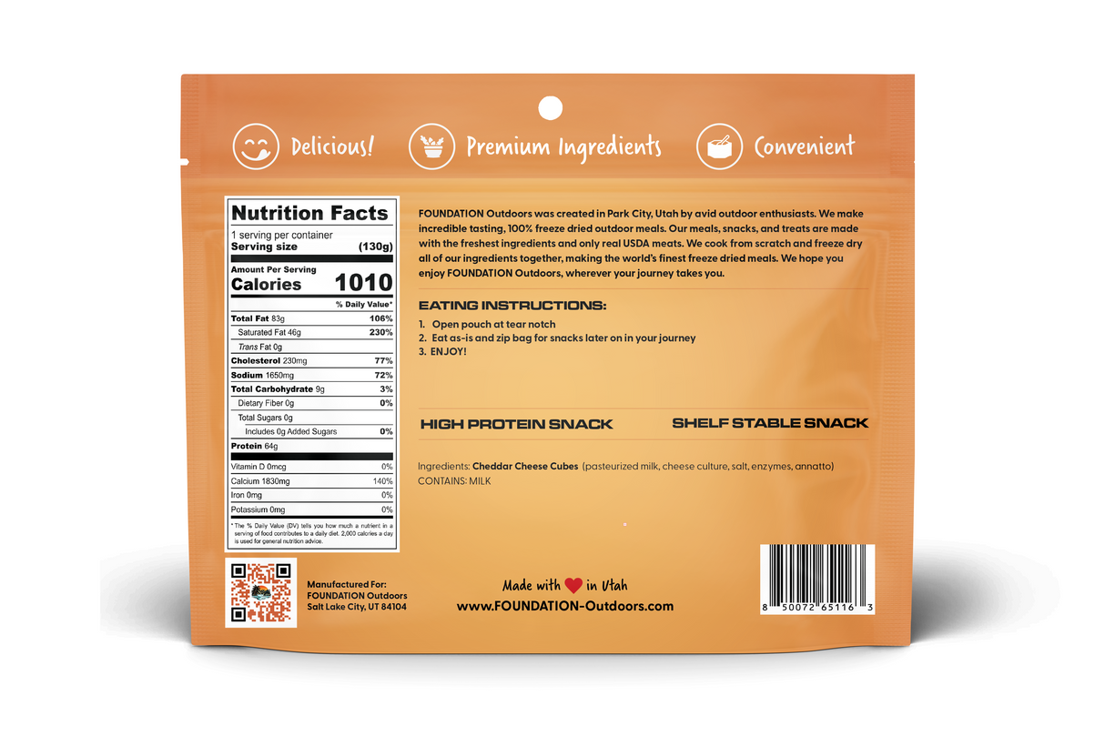 FOUNDATION Outdoors Cheddar Cheese Bites