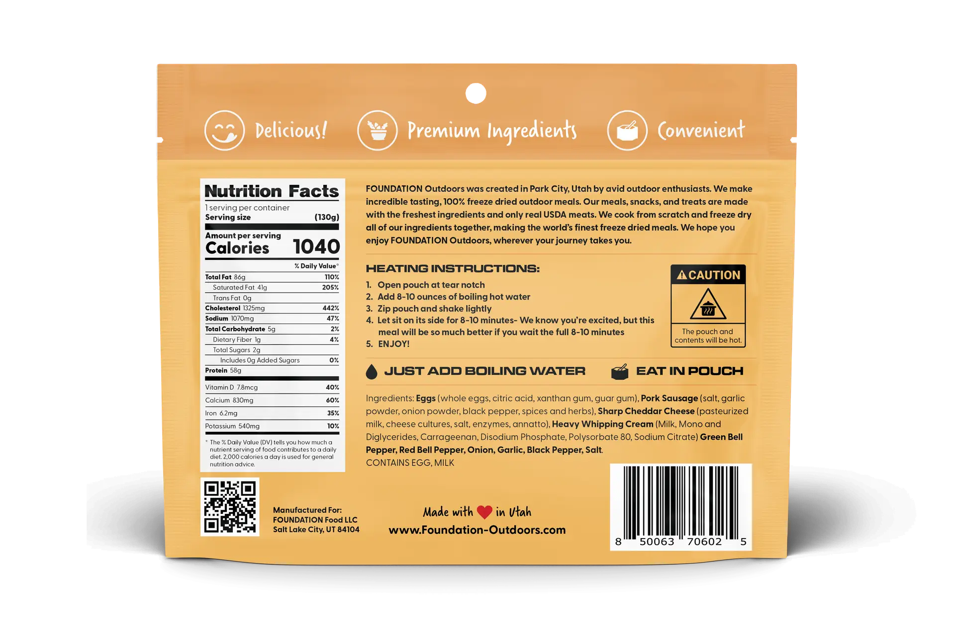 FOUNDATION Outdoors Rise & Shine Breakfast Meal