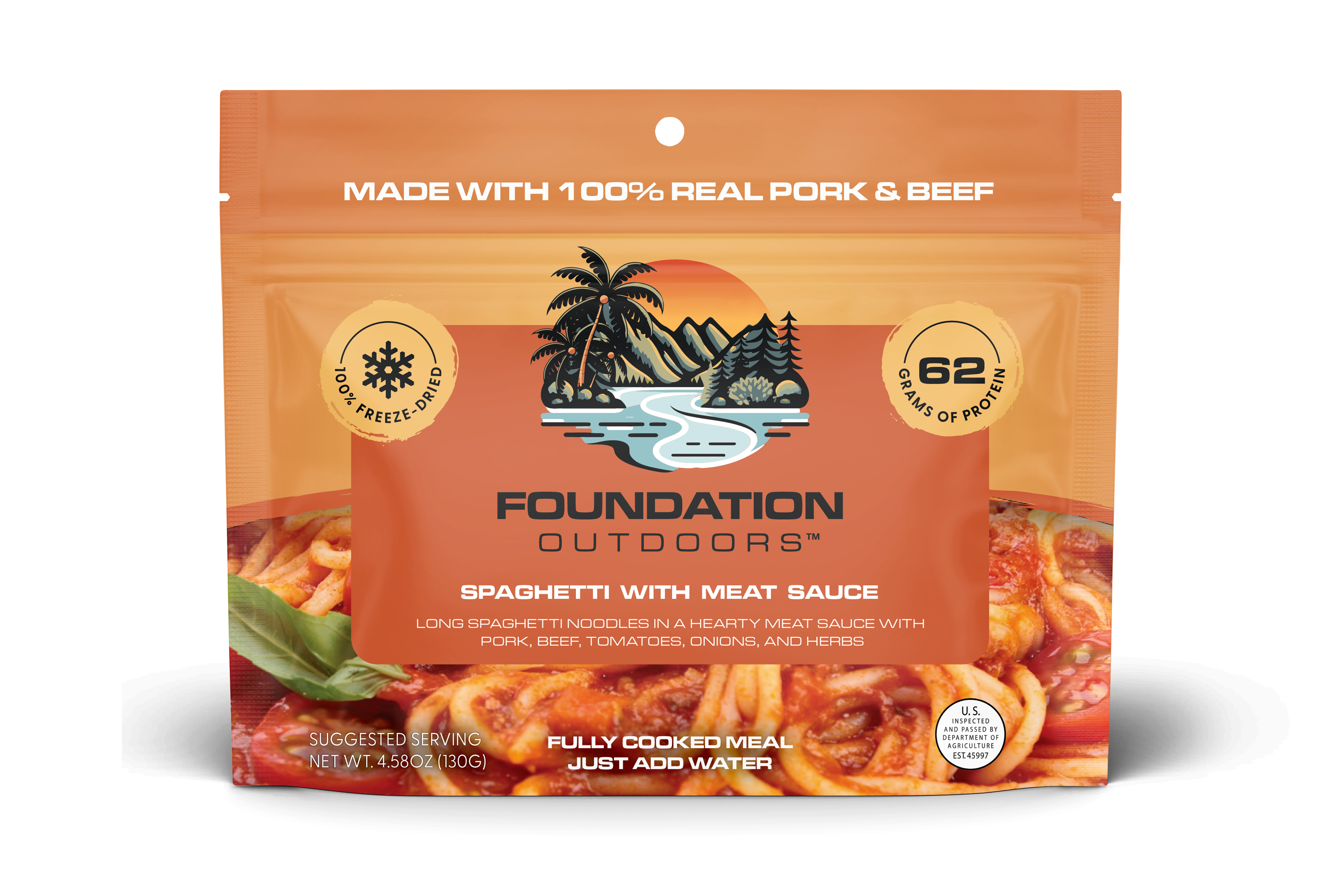 FOUNDATION Outdoors Spaghetti with Meat Sauce Meal