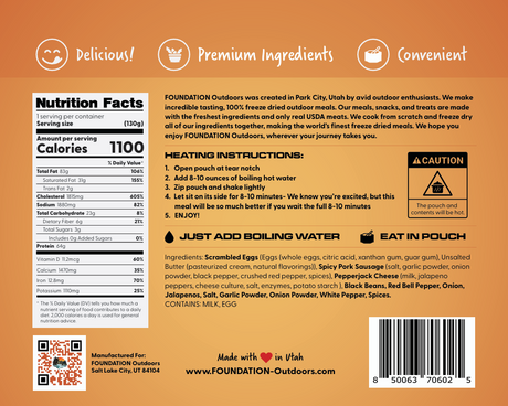 FOUNDATION Outdoors Southwest Style Breakfast Meal